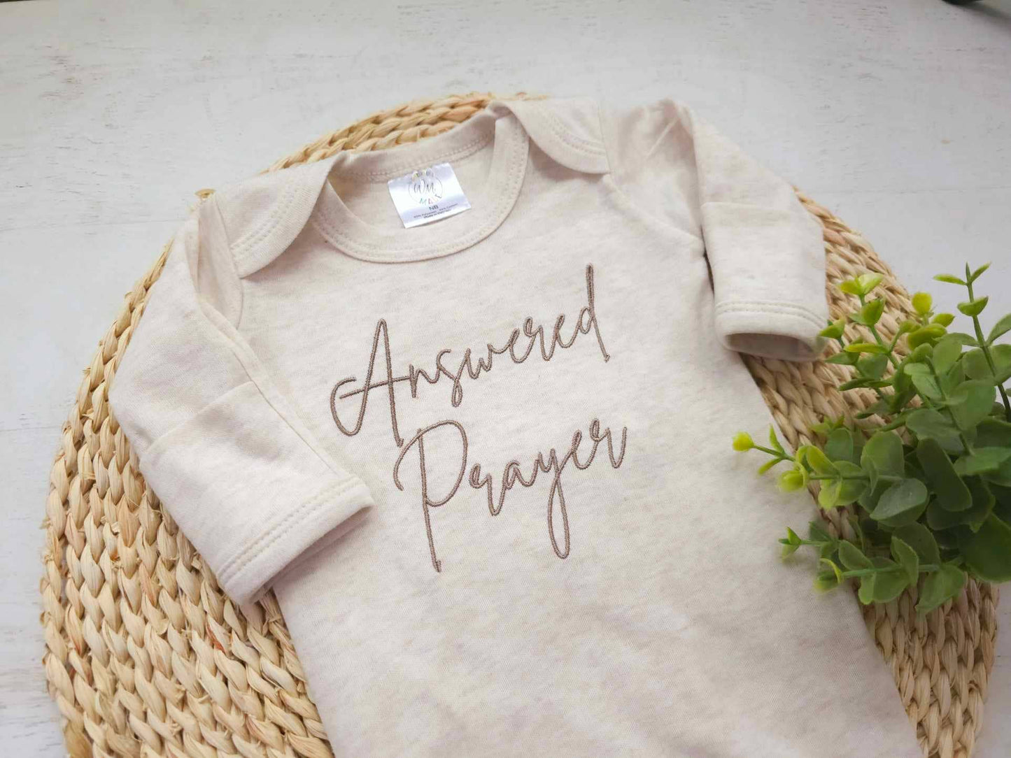 Baby Romper | Answered Prayers Oatmeal - Tiny Tots Boutique