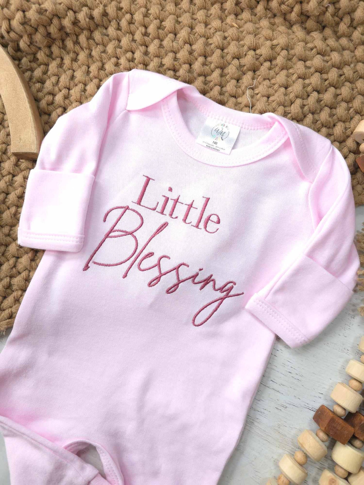 Baby Romper | Little Blessing Pink - Tiny Tots Boutique