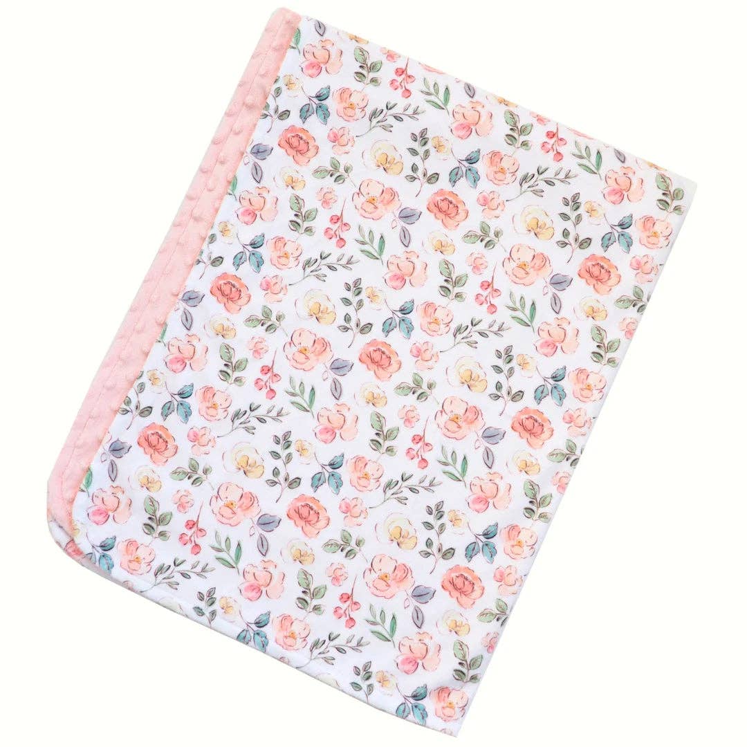 Baby & Toddler Minky Blanket - Blushing Garden - Tiny Tots Boutique