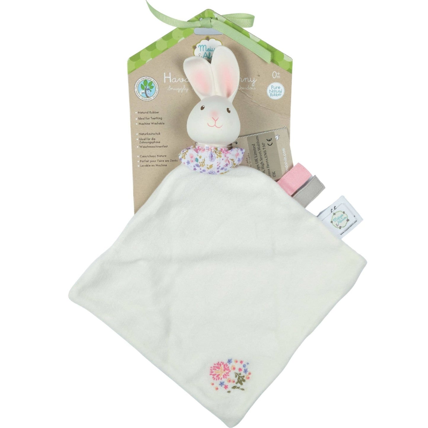 Bunny Snuggly with Organic Rubber Head for Teething - Tiny Tots Boutique