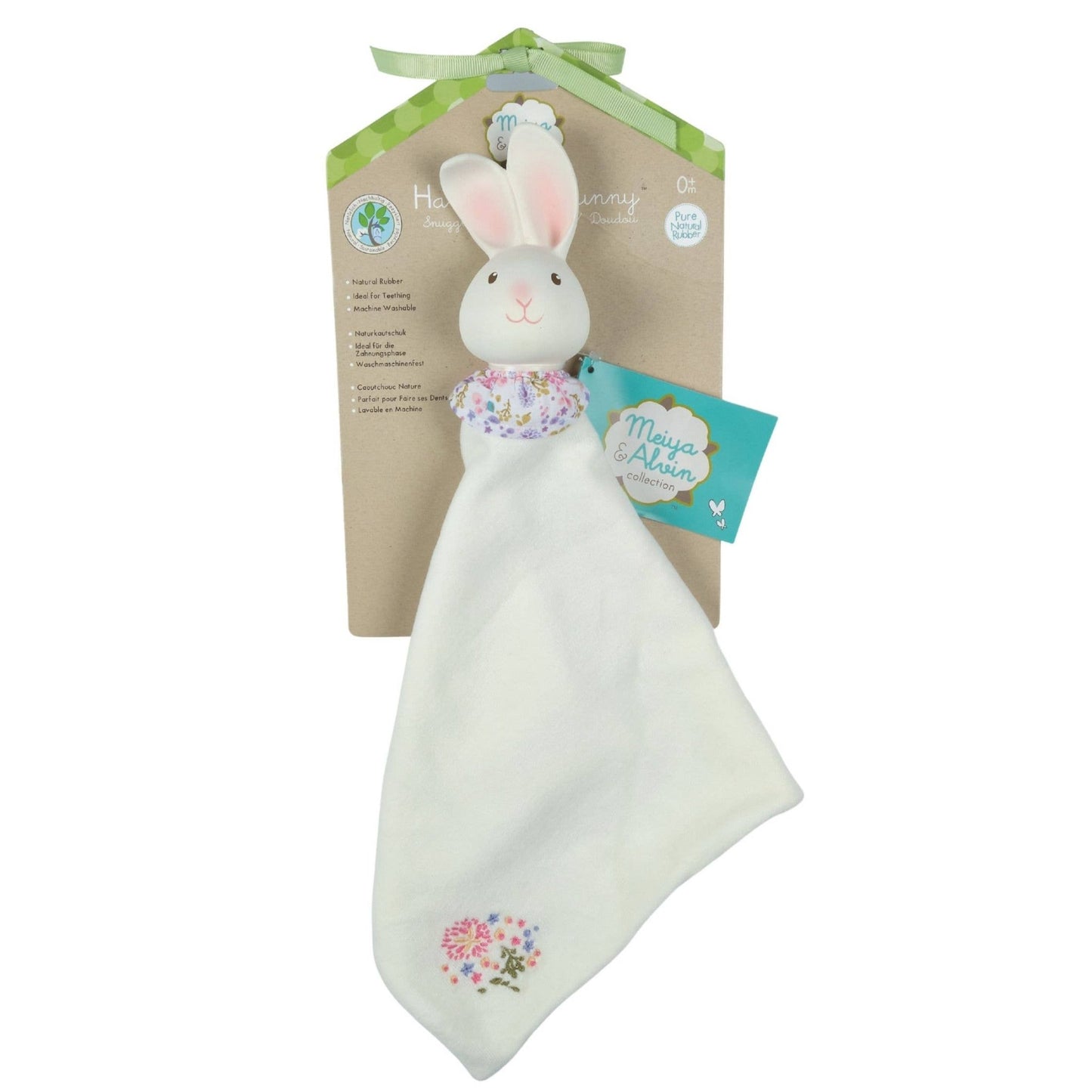 Bunny Snuggly with Organic Rubber Head for Teething - Tiny Tots Boutique