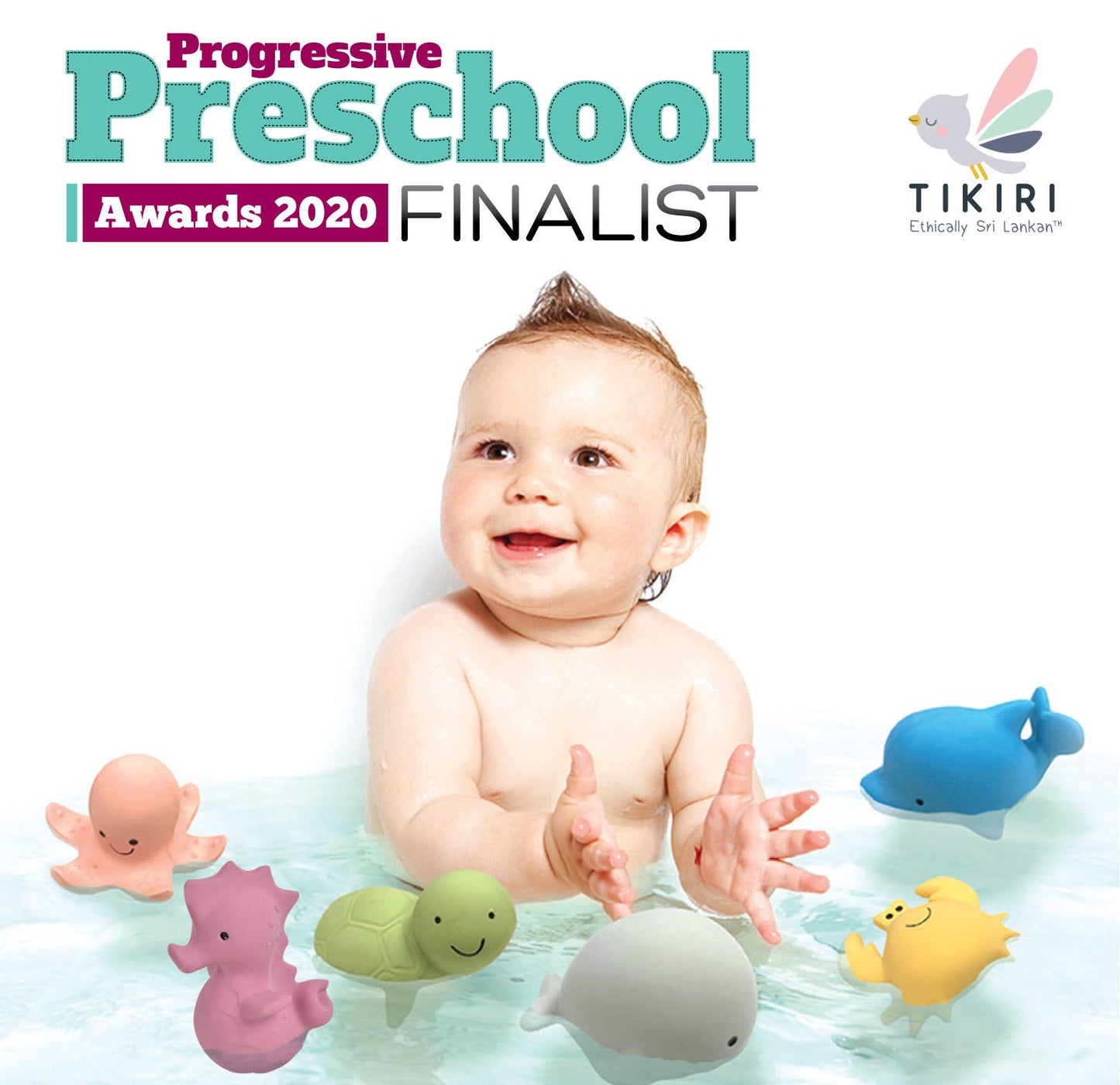 Crab Natural Organic Rubber Teether, Rattle & Bath Toy - Tiny Tots Boutique