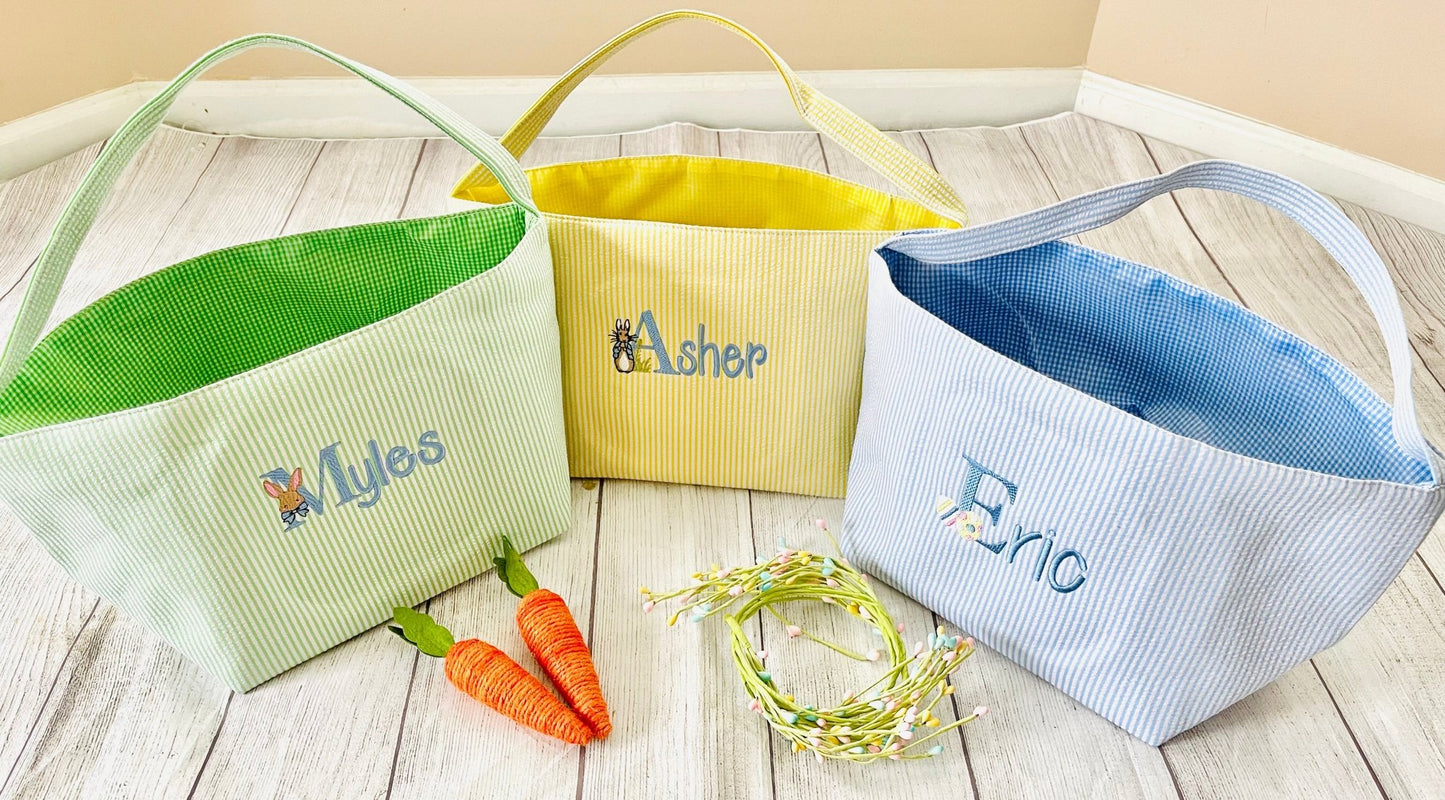 Custom Embroidered Easter Basket - Tiny Tots Boutique