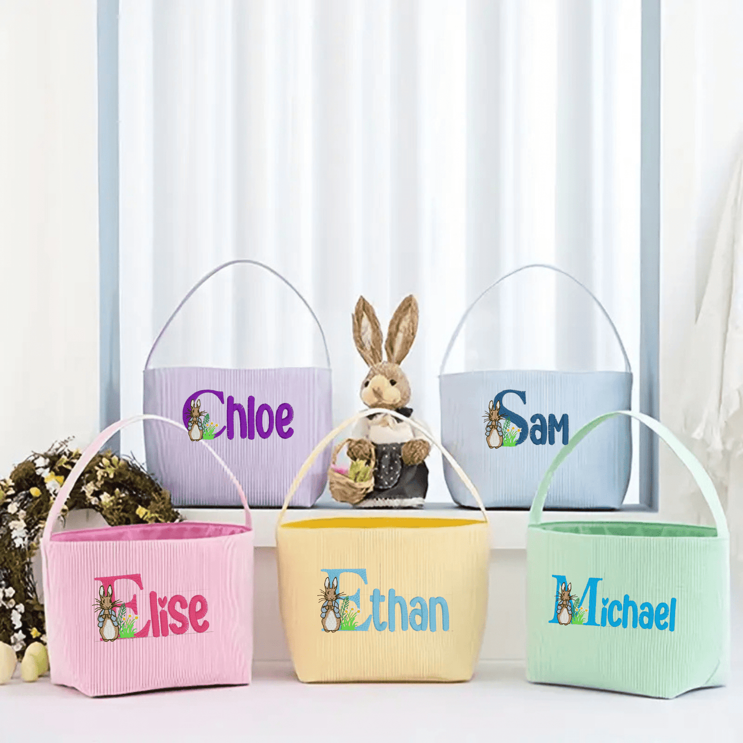 Custom Embroidered Easter Basket - Tiny Tots Boutique