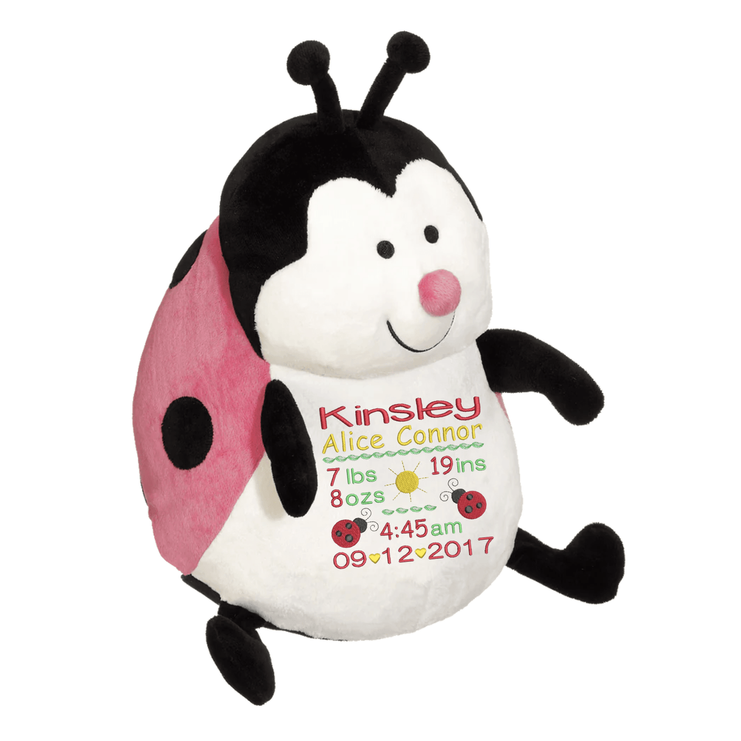 Custom Ladybug Birth Announcement Stuffed Animal - ST509 - 63 - Tiny Tots Boutique