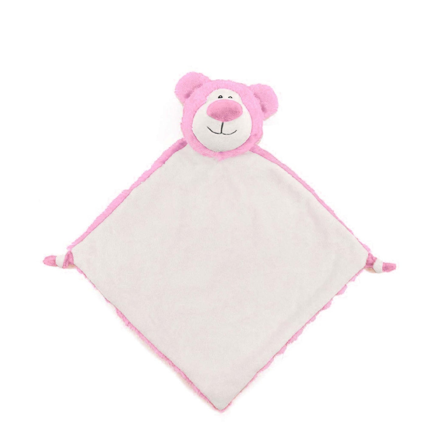 Custom Pink Bear Lovey Security Blanket - Tiny Tots Boutique