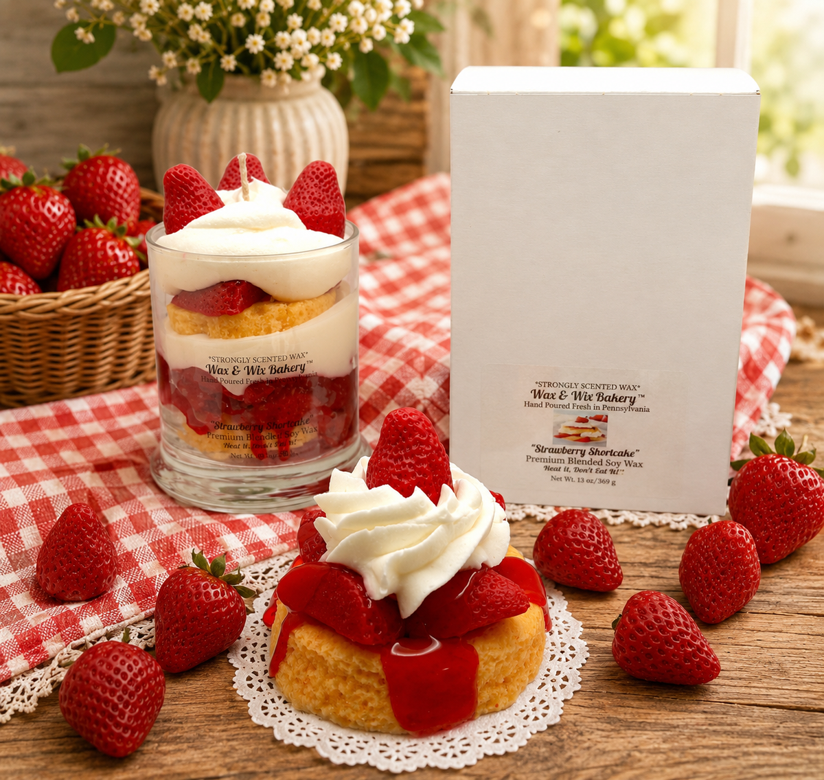Strawberry Shortcake Soy Candle - Custom Engraving Available