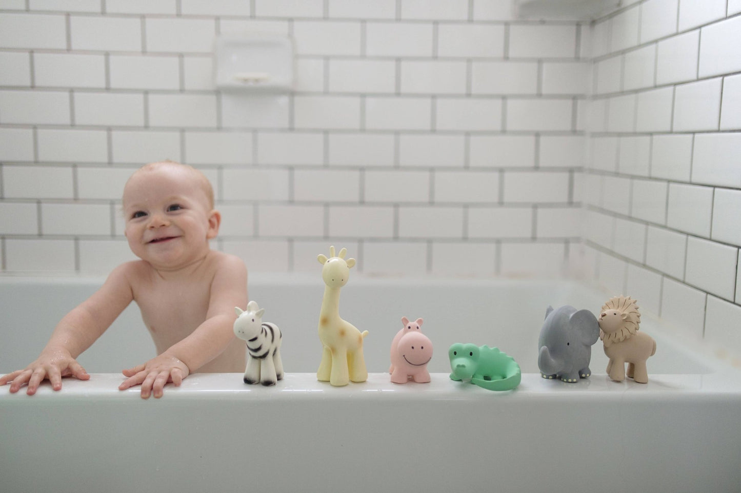 Elephant Natural Organic Rubber Teether, Rattle & Bath Toy - Tiny Tots Boutique