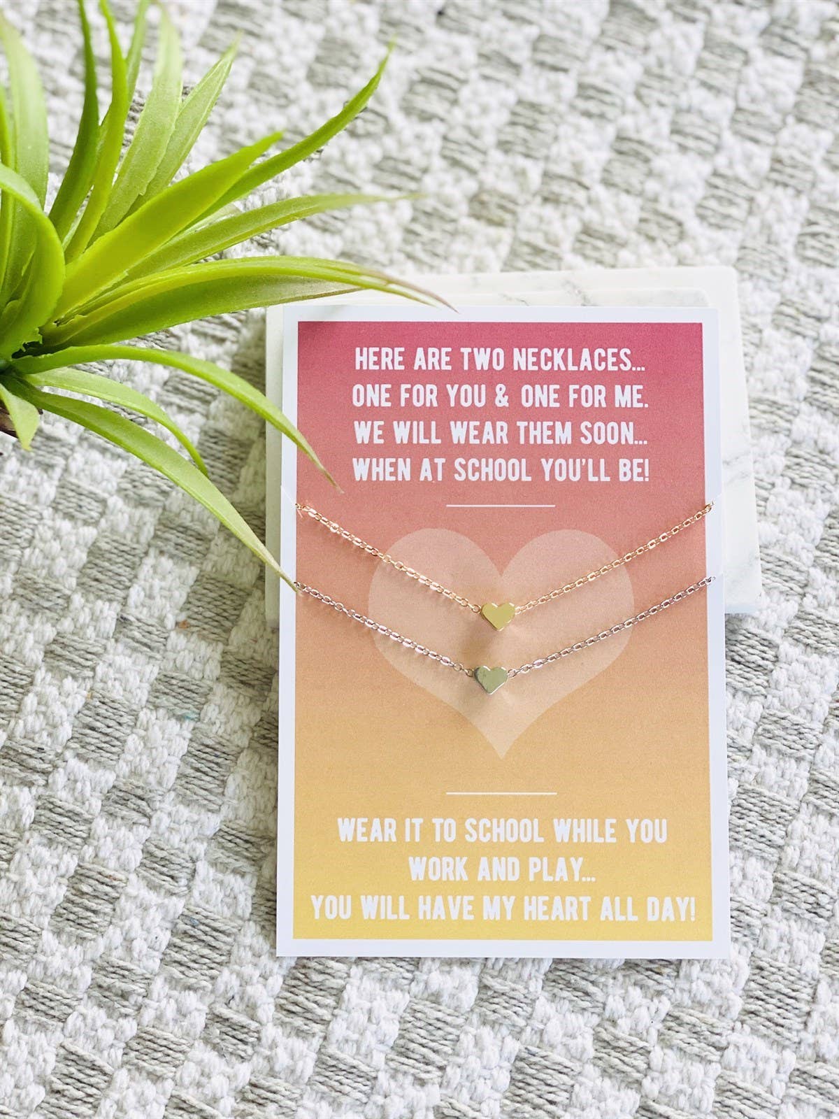 First Day of School Mom/Daughter Necklace Combo Gift Set - Tiny Tots Boutique