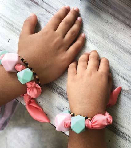 Mandy with Friendship Bracelet in Dusty Rose Dress - Tiny Tots Boutique