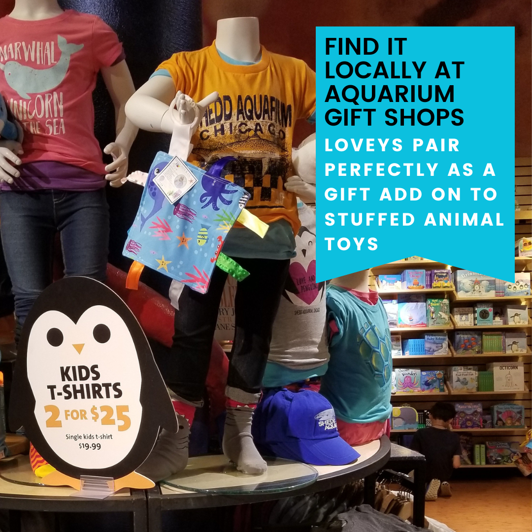 Ocean Fish Crinkle Tag Square 8x8 Baby Teach @ Home Toy - Tiny Tots Boutique