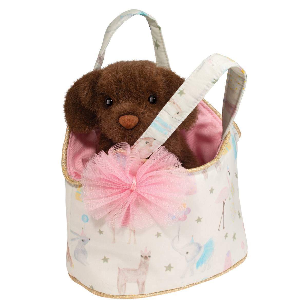 Personalized Birthday Purse with Chocolate Lab Plush Animal - Tiny Tots Boutique