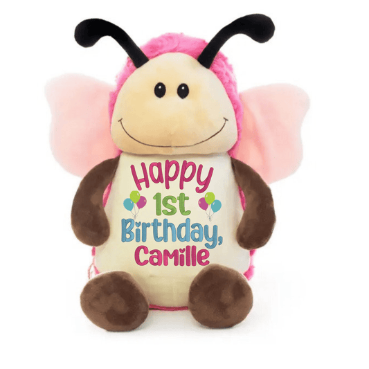 Personalized Birthday Stuffed Animal with Balloons - Tiny Tots Boutique