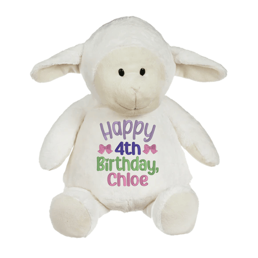 Personalized Birthday Stuffed Animal with Bows - Tiny Tots Boutique