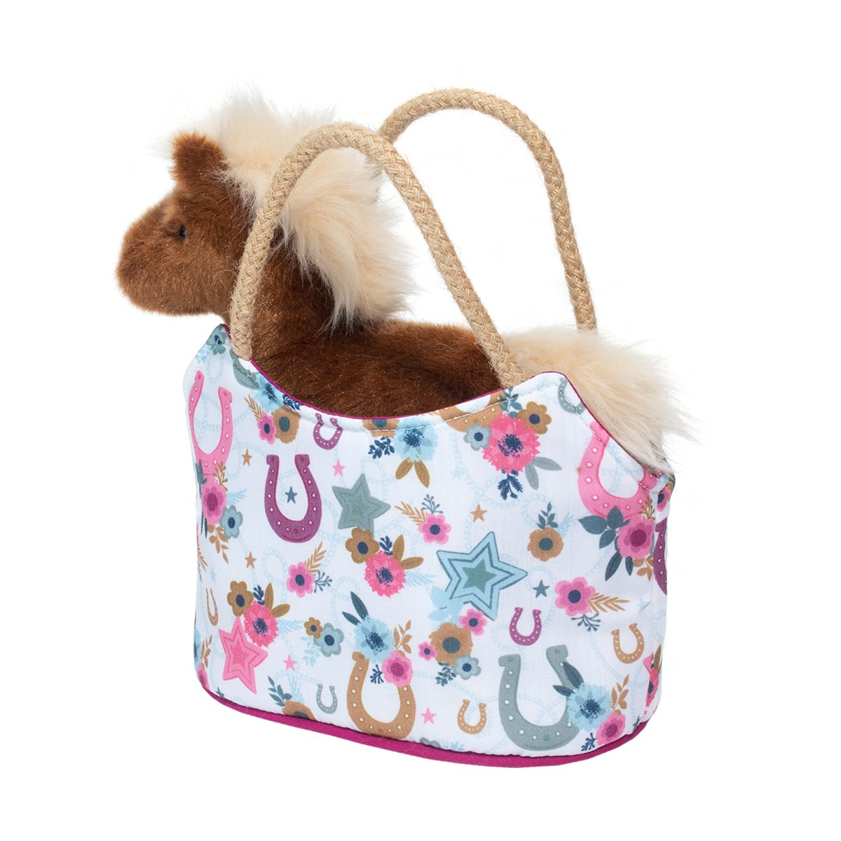 Personalized Boho Horseshoe Kids Purse with Horse Plush Animal - Tiny Tots Boutique
