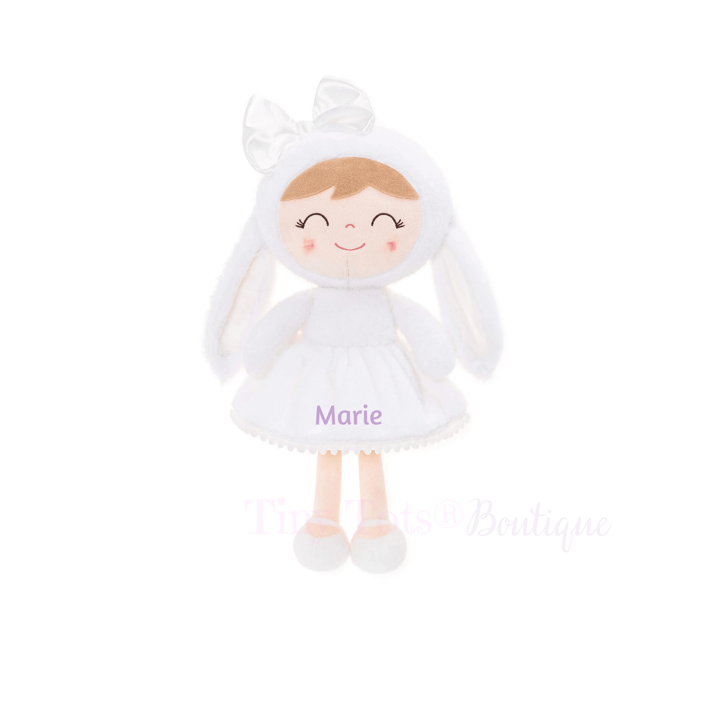 Personalized Coral Bunny Plush Doll - Tiny Tots Boutique