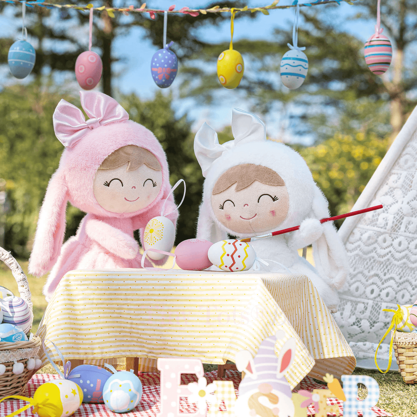 Personalized Coral Bunny Plush Doll - Tiny Tots Boutique