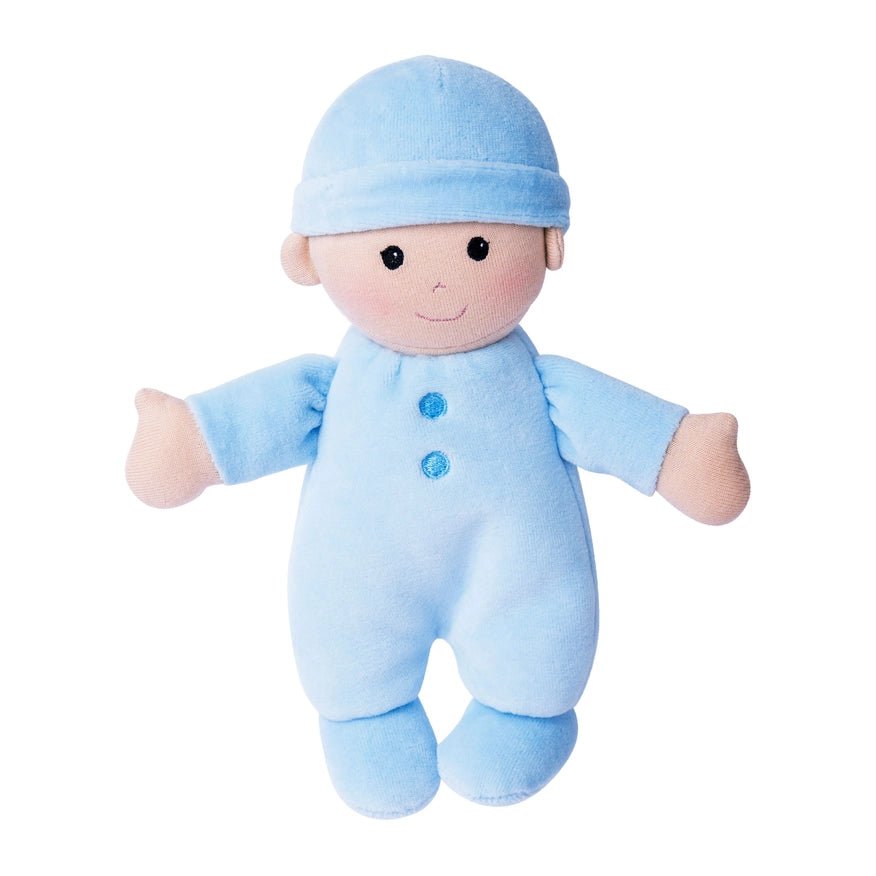 Personalized Organic First Baby Doll - Blue - Tiny Tots Boutique