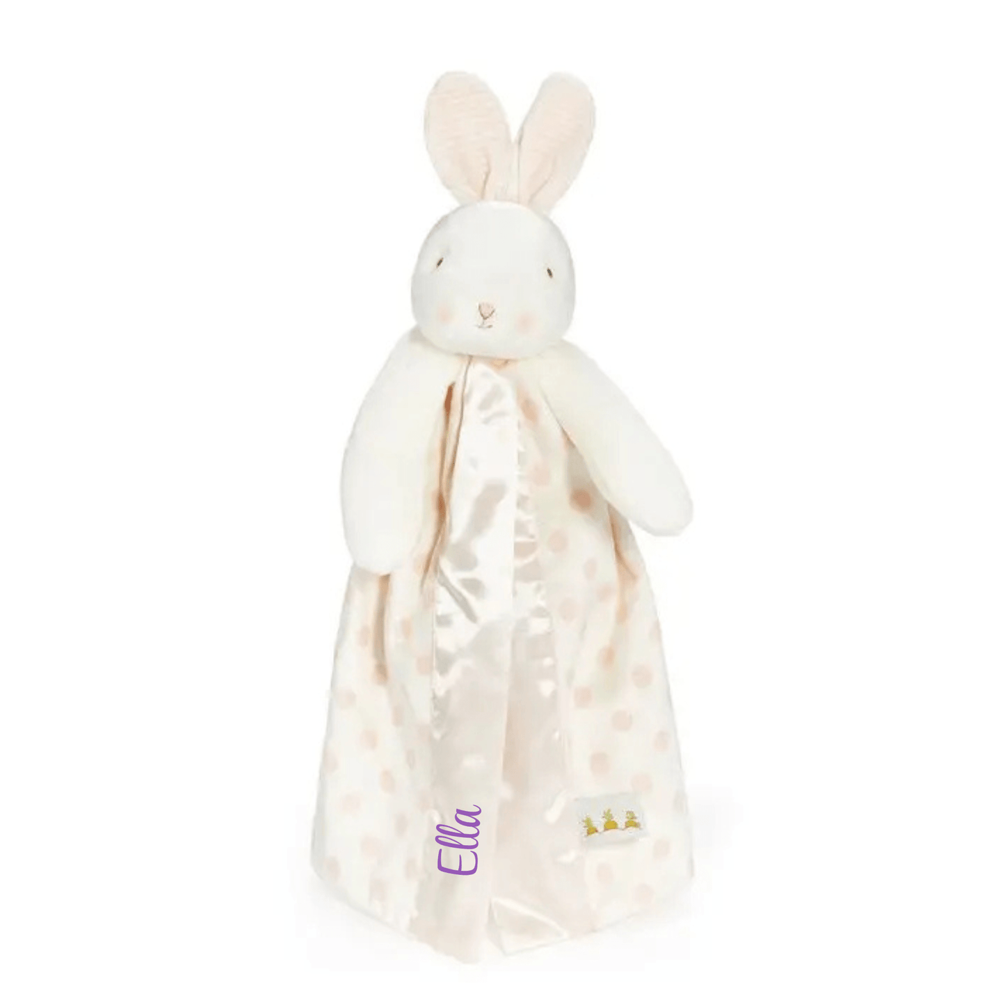 Personalized Plush Bunny Lovey - Pink Dots - Tiny Tots Boutique