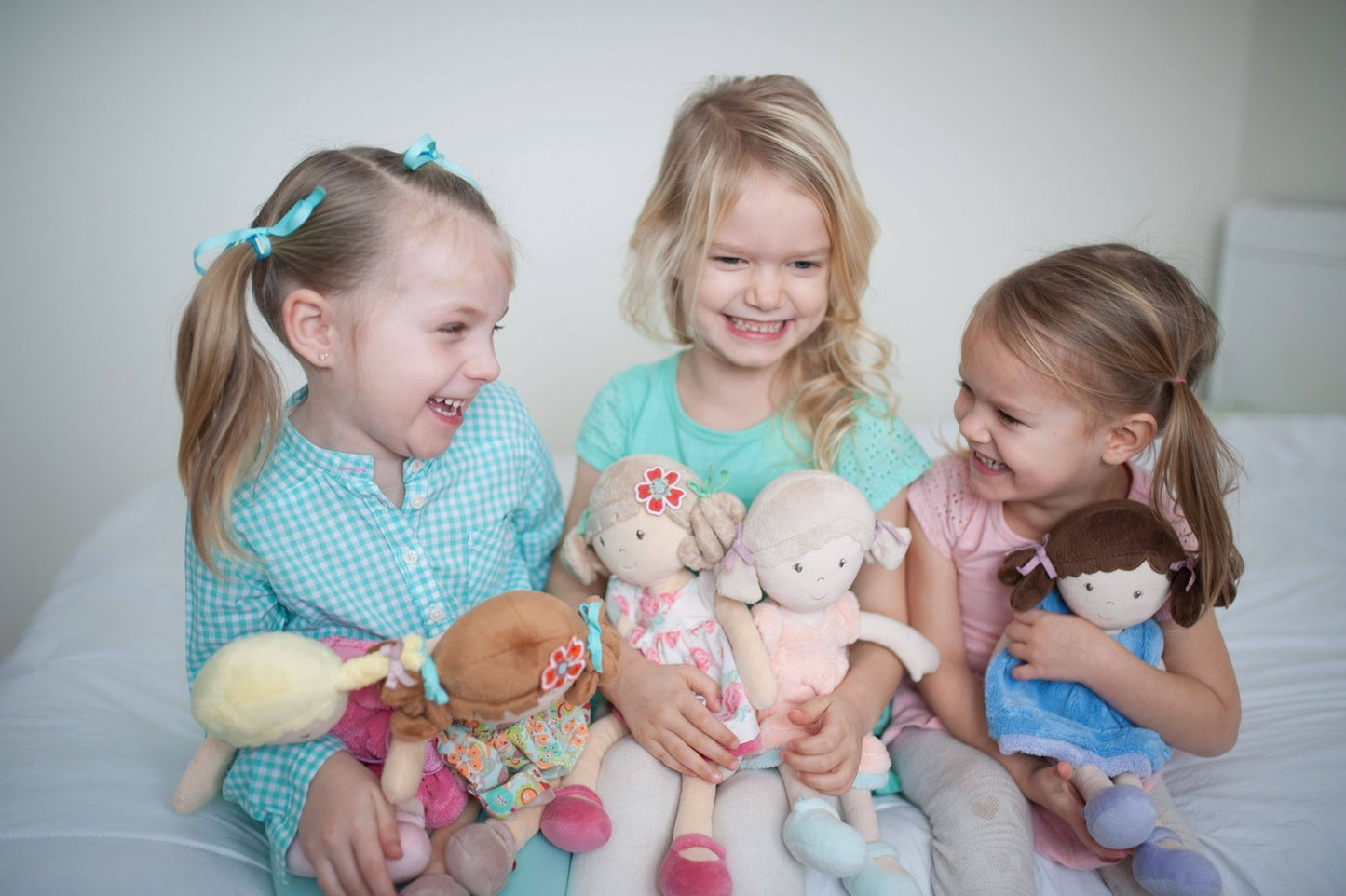 Personalized Plush Doll - Beige Hair with Pink Floral Dress - Scarlet - Tiny Tots Boutique