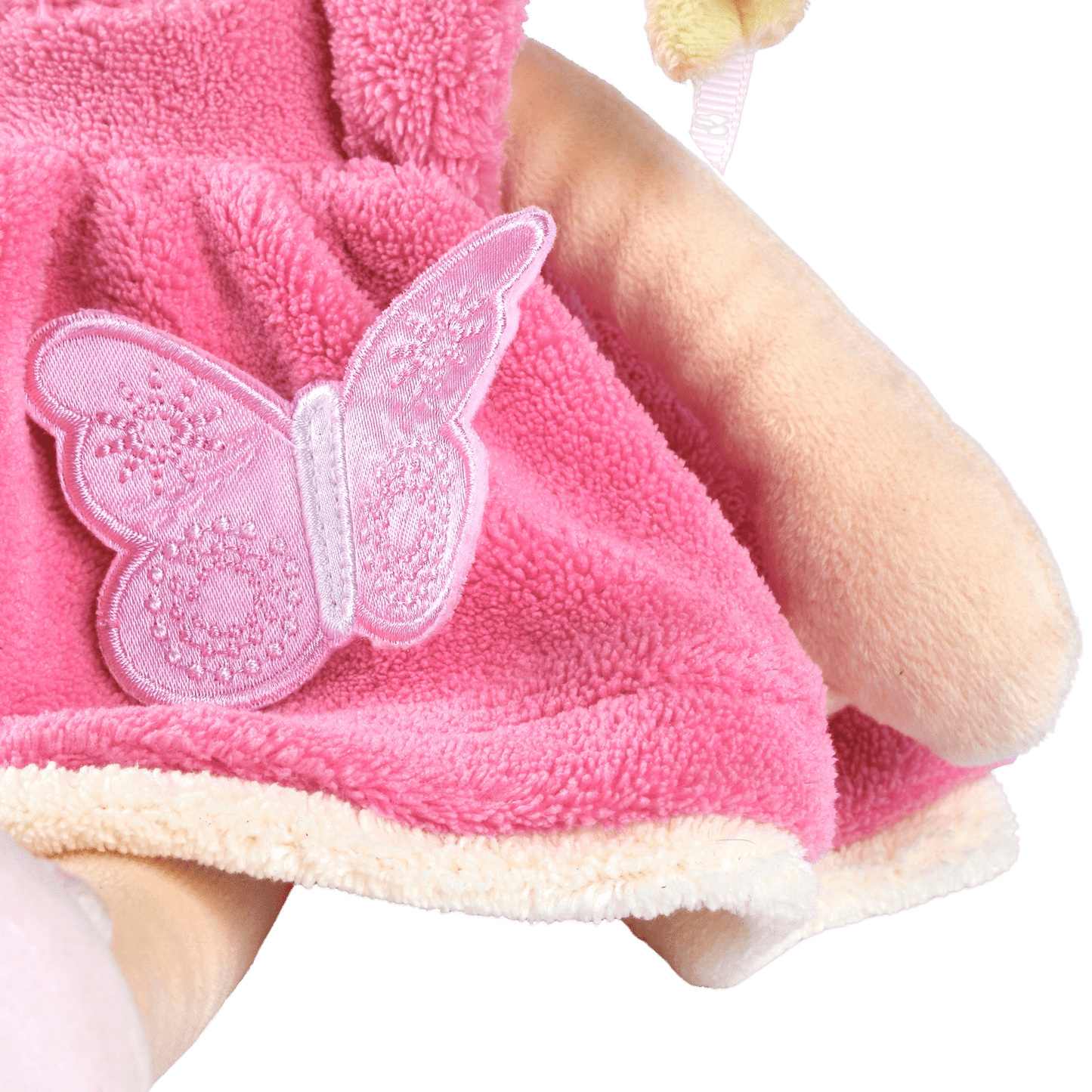 Personalized Plush Doll - Blonde Hair with a Pink Plush Dress - Ria - Tiny Tots Boutique