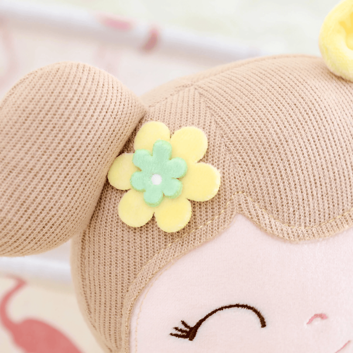 Personalized Plush Doll – Light Brown Hair with a Yellow Dress - Tiny Tots Boutique
