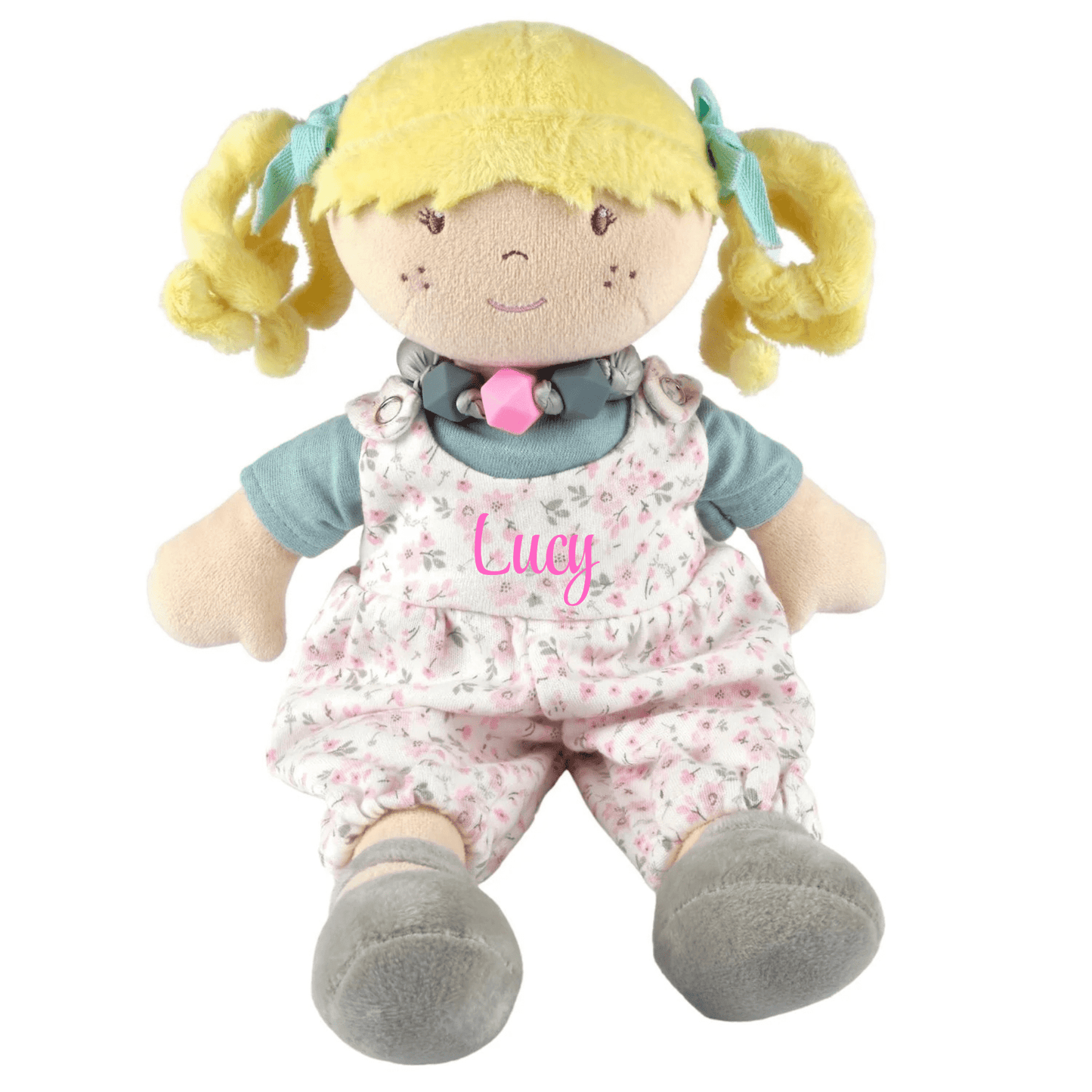 Personalized Plush Lucy Doll with Friendship Bracelet - Tiny Tots Boutique