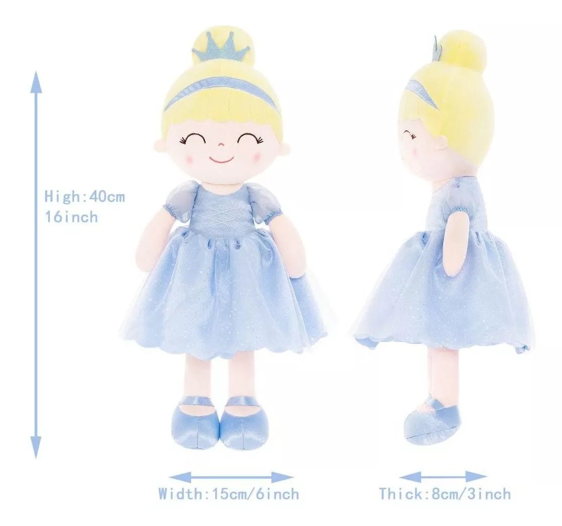 Personalized Princess Plush Doll – Blonde Hair with a Blue Dress - Tiny Tots Boutique