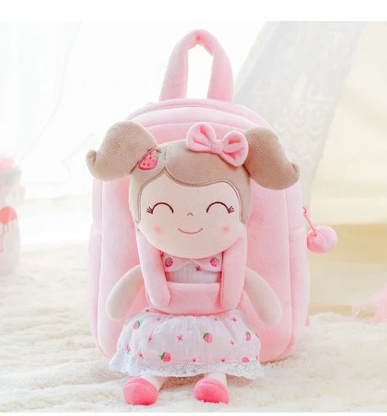 Personalized Toddler Backpack and Plush Doll - Strawberry - Tiny Tots Boutique