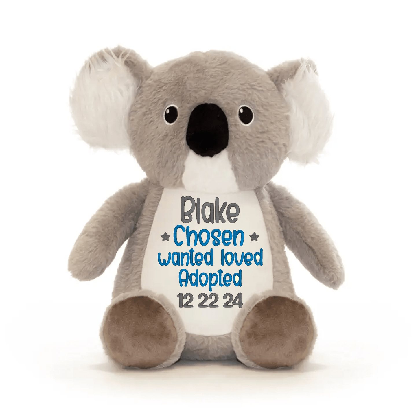 Personalized "Wanted, Chosen, Loved, Adopted" Stuffed Animal - Tiny Tots Boutique