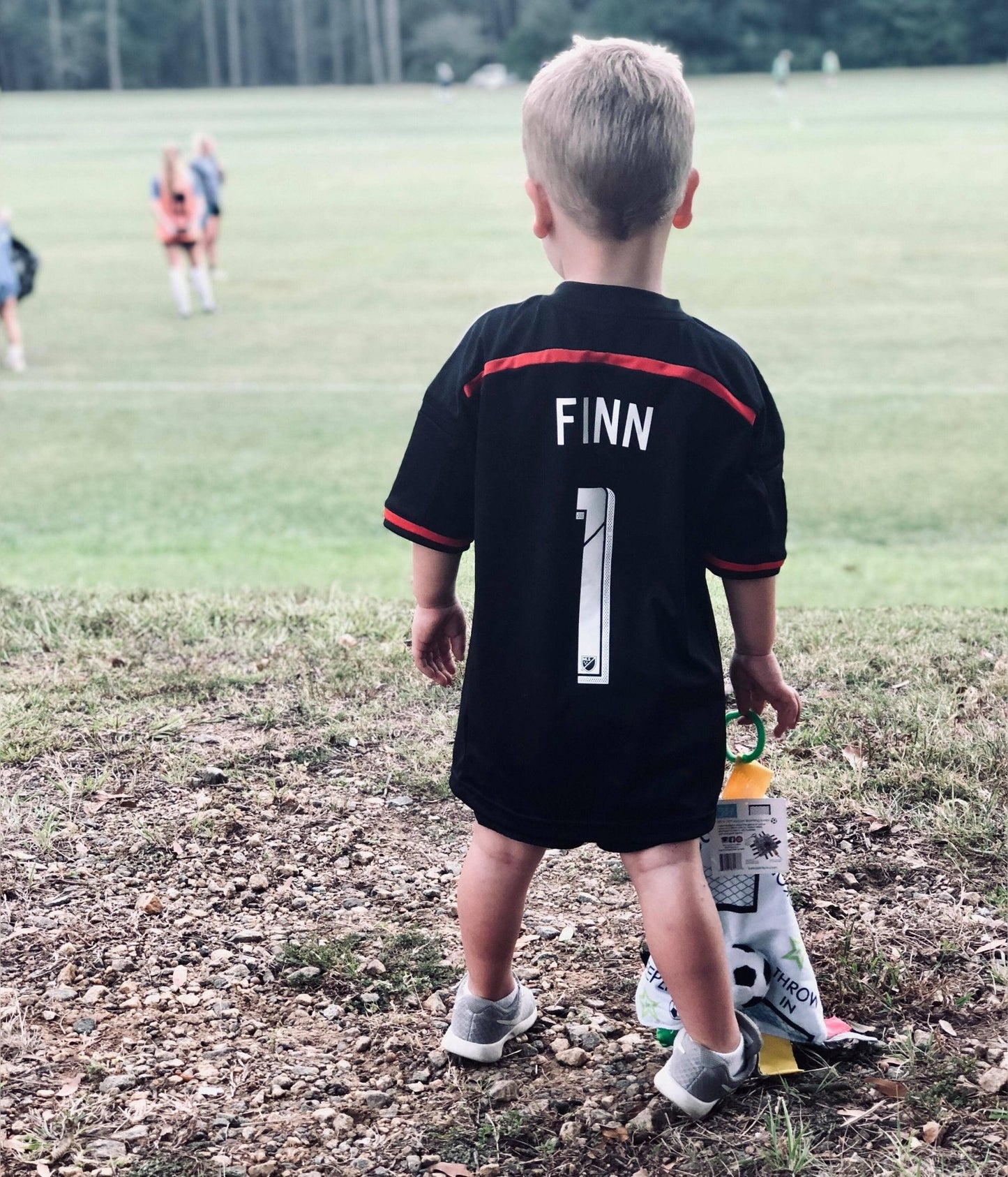 Soccer Ball Baby Learning Lovey Tag Stroller Toy 10" x 10" - Tiny Tots Boutique