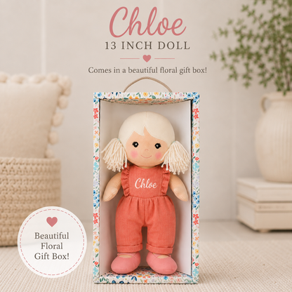 First Baby Toy Organic Cotton Doll Personalized Soft Velour Design Nurturing Play Essential Eco Friendly Construction Corn Husk Fiber Stuffing Embroidered Face Details Gentle Cuddly Comfort Imaginative Storytelling Development Baby Shower