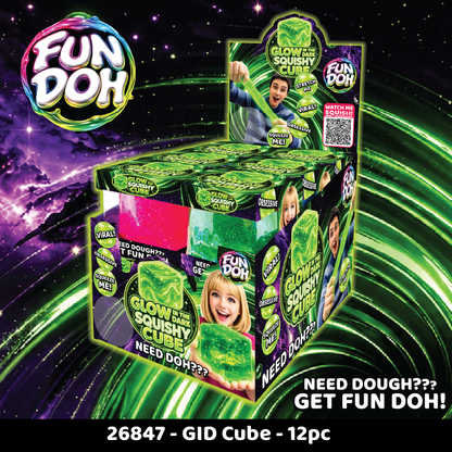 Glow in the Dark Squishy Sparkle Cube