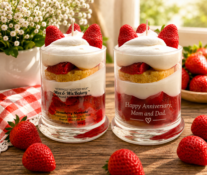 Strawberry Shortcake Soy Candle - Custom Engraving Available