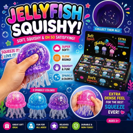 Jellyfish Glitter Squishy – Sensory Stress Toy