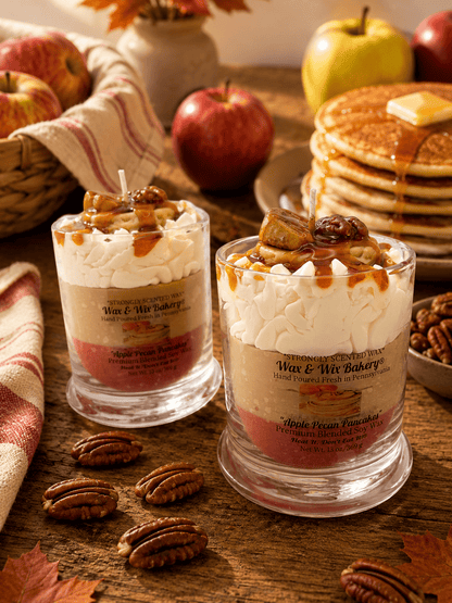 Apple Pecan Pancake Candle. 13 oz. Large Soy Dessert Candle - Tiny Tots Boutique
