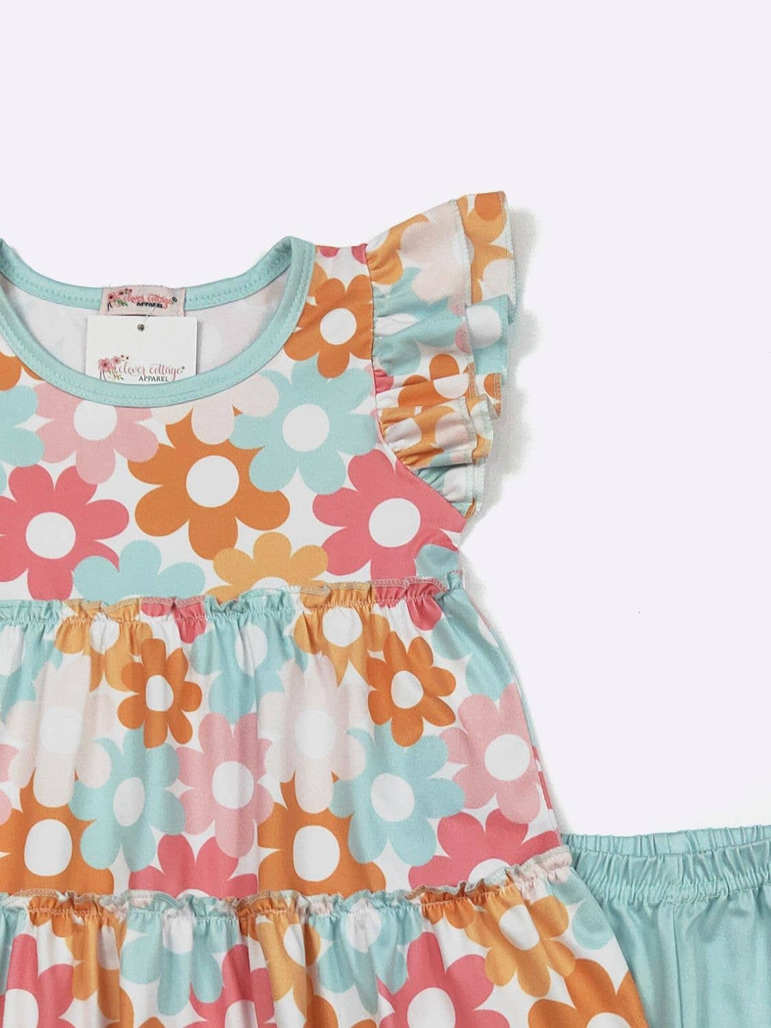 Aqua Daisy Girls Set - Tiny Tots Boutique
