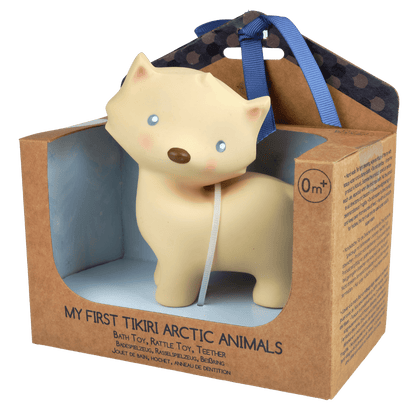 Arctic Fox Organic Rubber Teether, Baby Rattle & Bath Toy - Tiny Tots Boutique