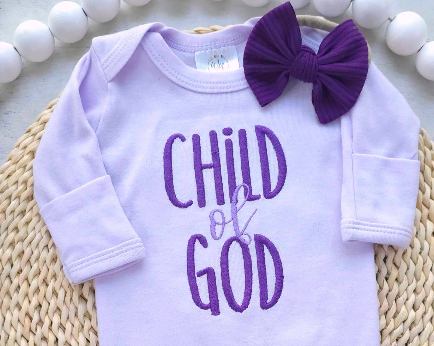 Baby Girl Romper | Child Of God Purple - Tiny Tots Boutique