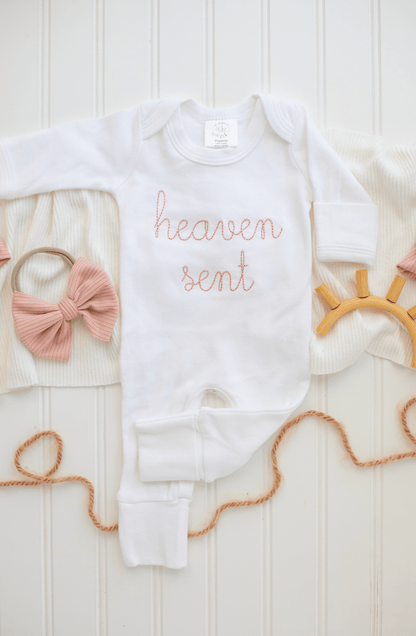 Baby Girl Romper | Heaven Sent Pink - Tiny Tots Boutique