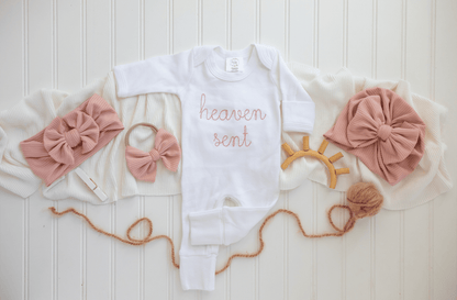 Baby Girl Romper | Heaven Sent Pink - Tiny Tots Boutique
