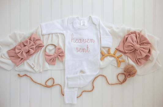 Baby Girl Romper | Heaven Sent Pink - Tiny Tots Boutique