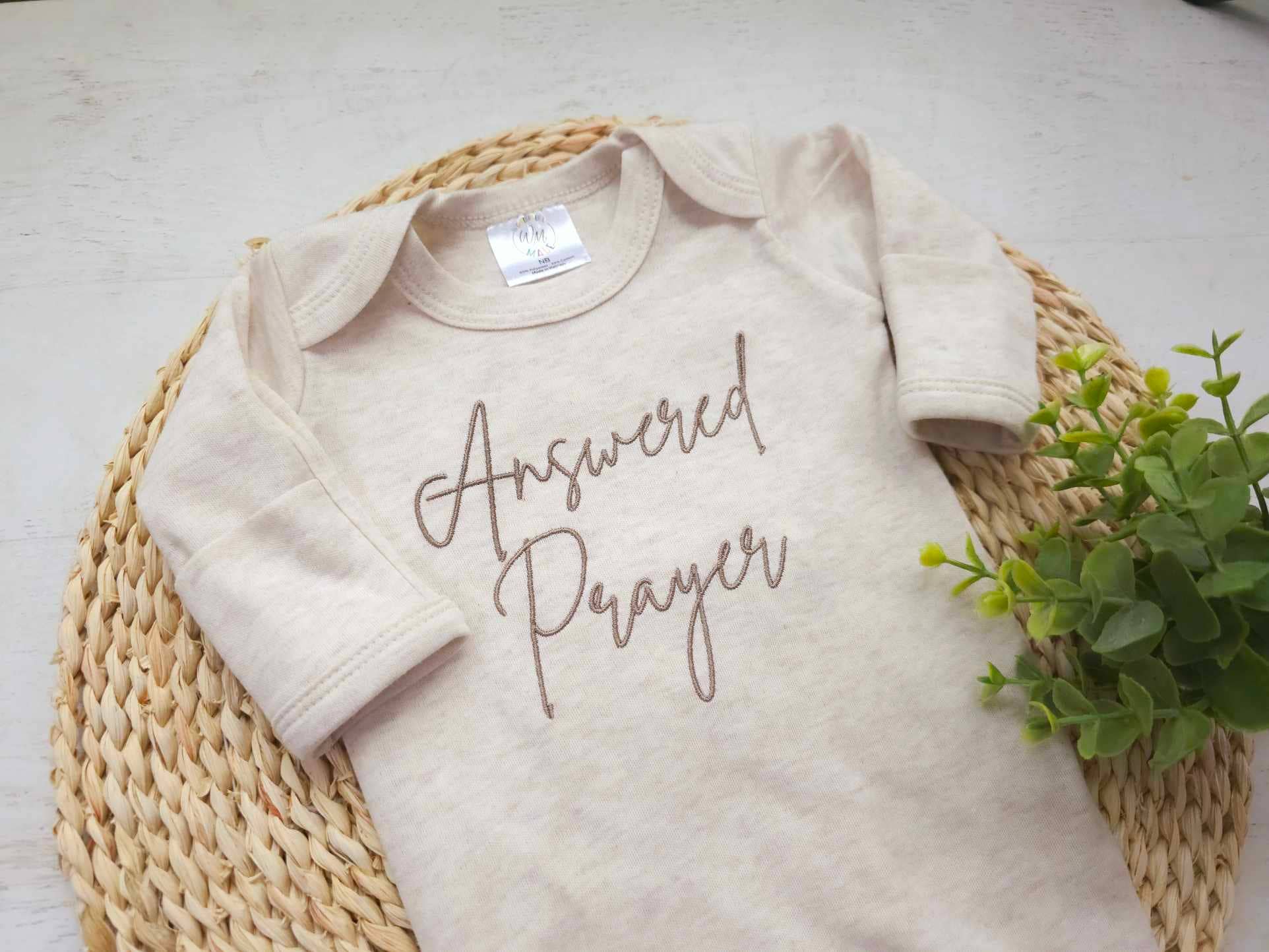 Baby Romper | Answered Prayers Oatmeal - Tiny Tots Boutique