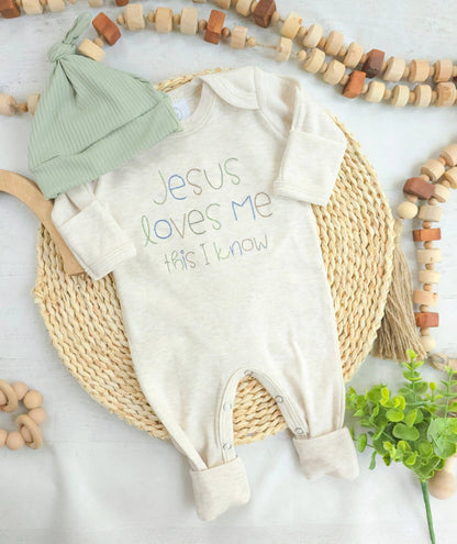Baby Romper | Baby Boy Outfit - Jesus Loves Me - Tiny Tots Boutique