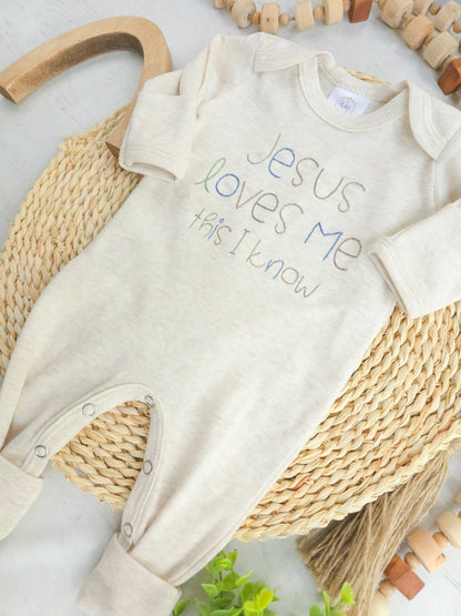 Baby Romper | Baby Boy Outfit - Jesus Loves Me - Tiny Tots Boutique
