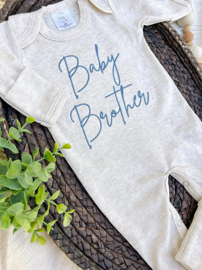Baby Romper | Baby Brother Blue - Baby Announcement - Tiny Tots Boutique