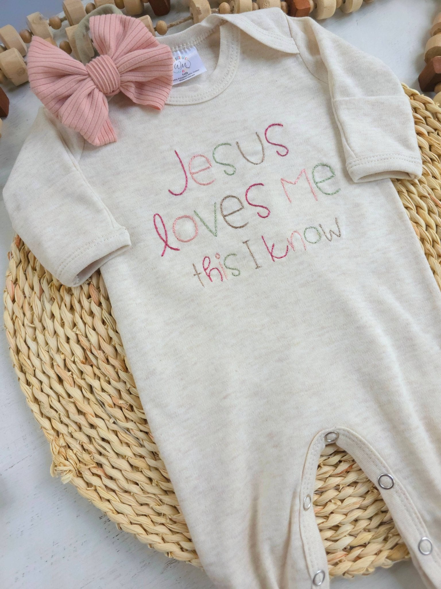Baby Romper | Baby Girl Outfit - Jesus Loves Me - Tiny Tots Boutique