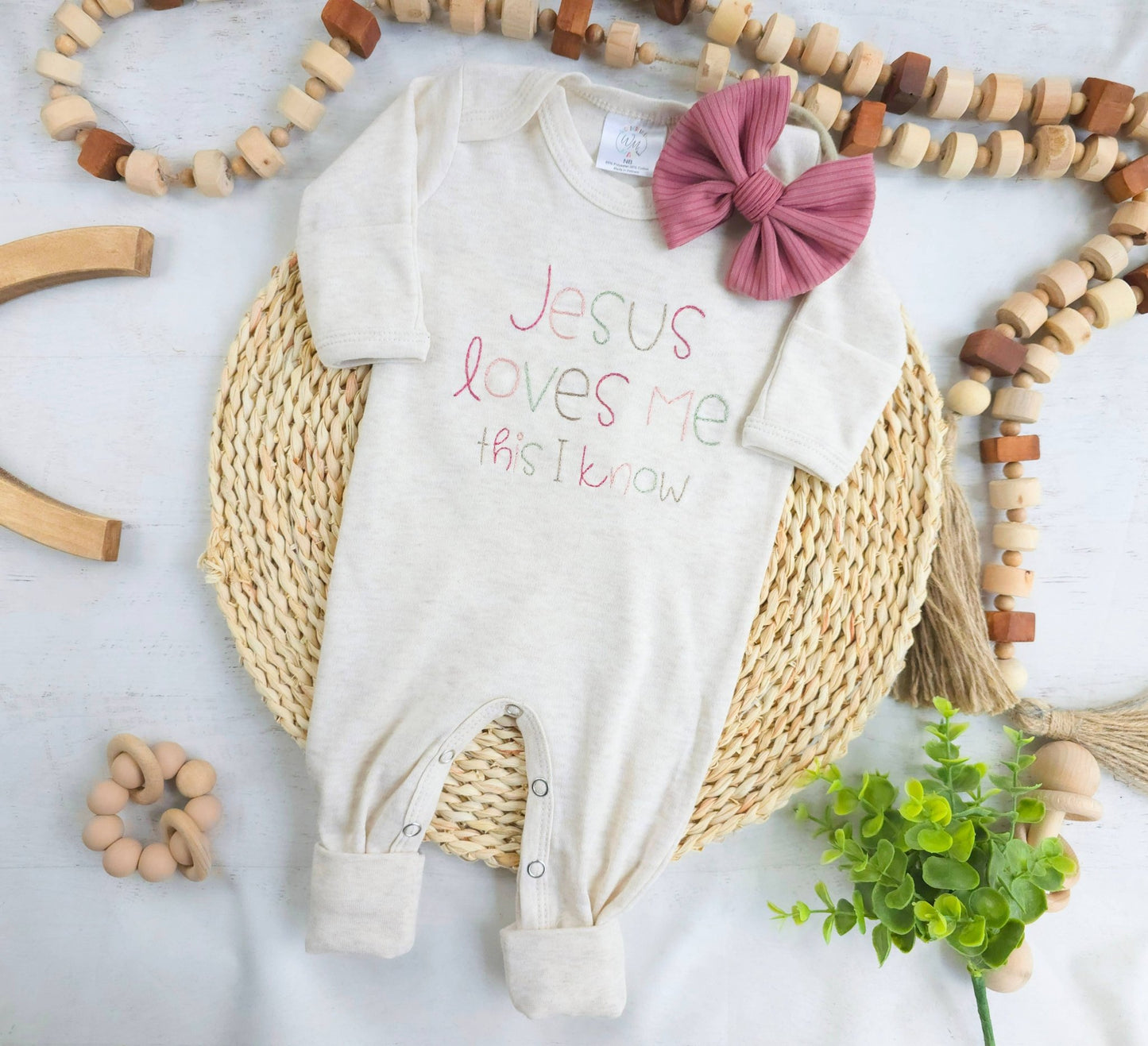 Baby Romper | Baby Girl Outfit - Jesus Loves Me - Tiny Tots Boutique