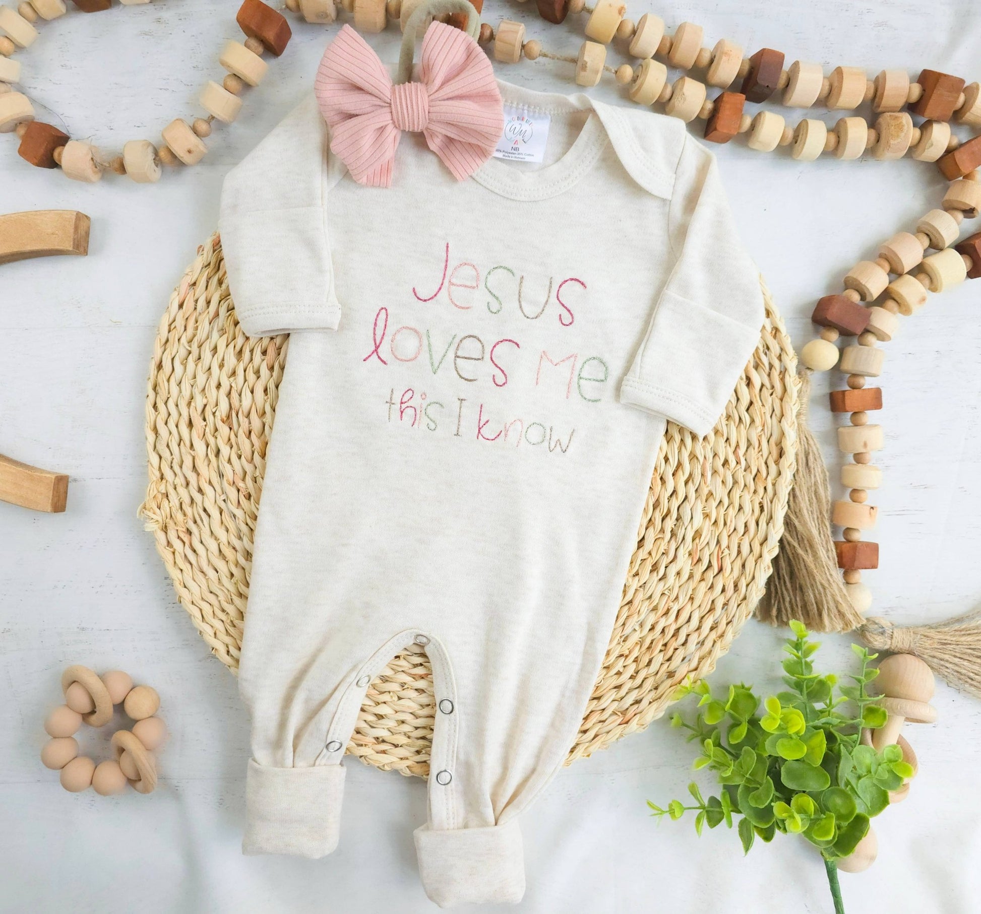 Baby Romper | Baby Girl Outfit - Jesus Loves Me - Tiny Tots Boutique