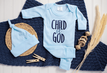 Baby Romper | Child Of God Blue - Tiny Tots Boutique